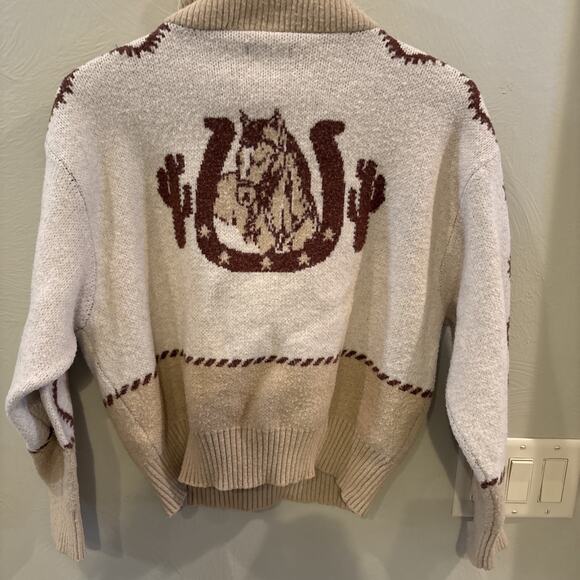 ARIAT Womens Large Southwestern Horse Batwing Sleeve Pullover Sweater Western L - Picture 8 of 9